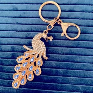 Gorgeous peacock good luck keychain